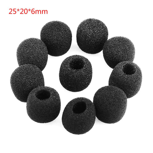 10 st headset ersättningsöverdrag gåshals svamp skum mikrofon vindruta skydd 5 storlekar DB 25*20*6mm