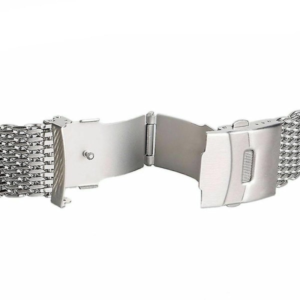 Rostfritt stål Shark Mesh Watch Band Tillbehör 18 20 22 24mm Armband(haoyi) A DB 22mm