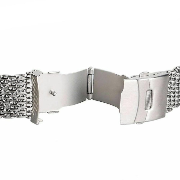 Rustfrit stål haj mesh ur rem armbånd tilbehør 18 20 22 24mm armbånd(haoyi) A DB 22mm