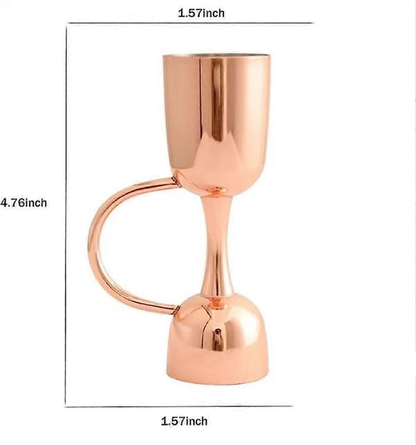 Cocktail Jigger for Bartending, 20ml/50ml Bartending Alkohol Måleverktøy Rustfritt Stål Dobbel Jigger med Håndtak (Rose Gull) [DB]