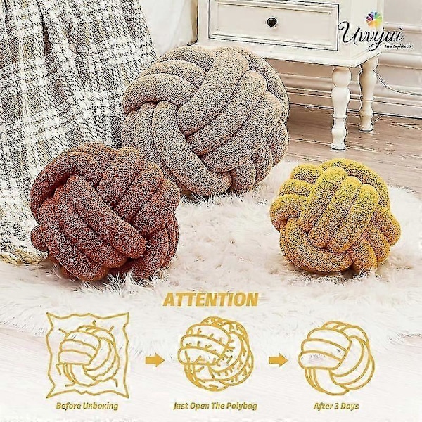 Knutkudde Boll, Mjuk Heminredning Rund Prydnadskudde db Beige 22cm