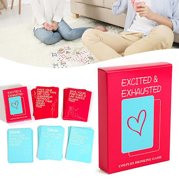 Spændte og Udmattede Par Drikkespilskort Letvægts Bærbare Spilkort Legetøj til Date Night {db} excitement