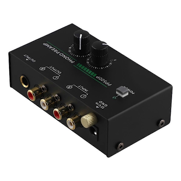 Phono Pickup-forstærker, Phonograph-forstærker med RCA-indgang, TRS-udgang, til pladespiller [DB] Black