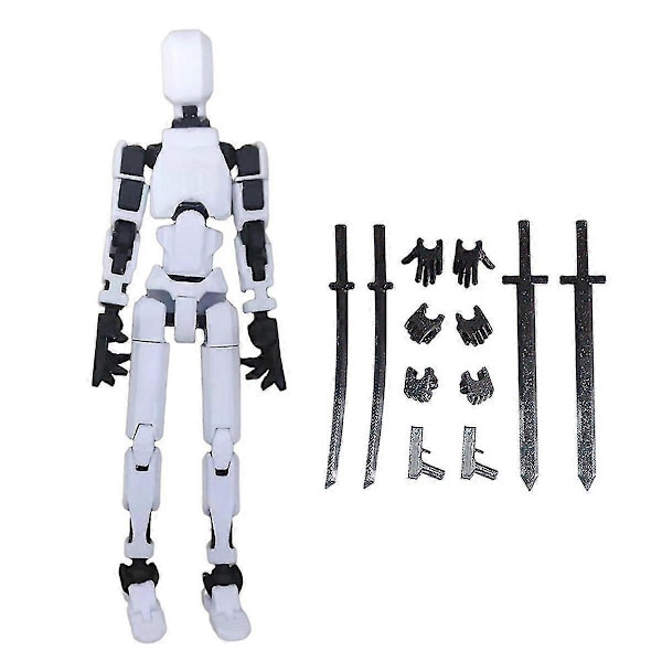 T13 Actionfigur Titan 13 Actionfigur Robot Actionfigur 3D-tryckt Action [DB] white