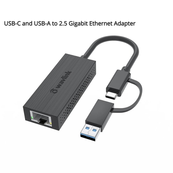 Wavlink Usb C til 2,5 g Gigabit Ethernet-adapter Type C til 2,5 netværkskort Rj45 Lan 2,5 gbps Usb3.0-konverter til Windows Mac Os X db NWU331GCA