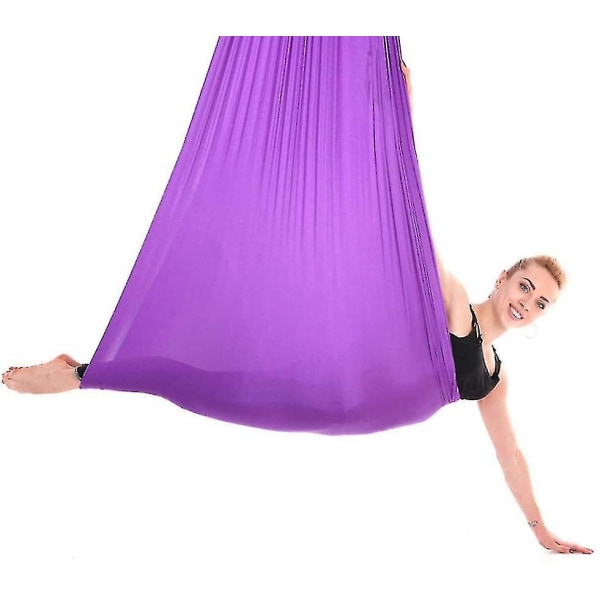 2022 nytt Aerial Yoga Set & Hängmatta Kit för flexibilitet och smärtlindring [DB] purple 100*280CM