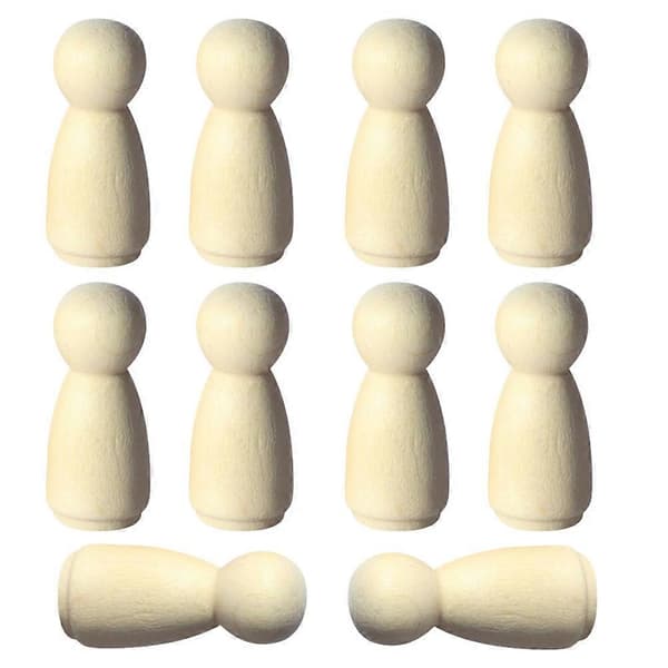 Mini trædukker DIY træhåndværk til dekoration 12 stk. DIY trædukke sæt[DB]