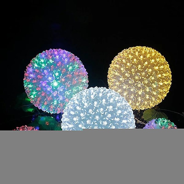 Led Cherry Blossom Ball Lamp Dekorativ Lampa Blomboll Hängande Ljus Festleksak [DB] A7