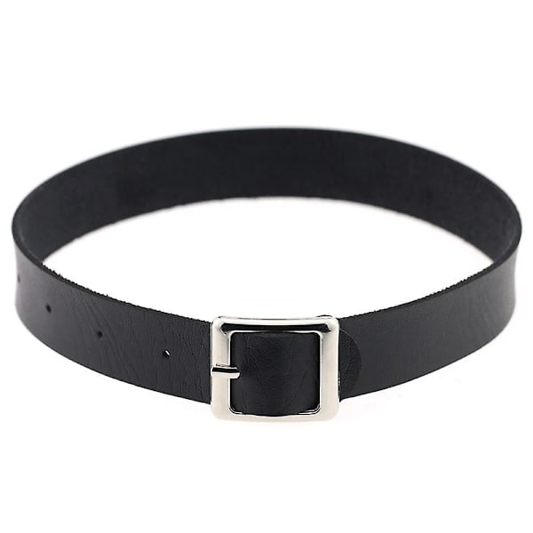 Halsband Punk Retro Faux Läder Spänne Choker Halsband För Dejting Black