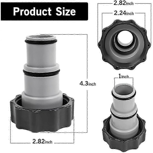 2 stk. Poolslangeadapter Pooladapter Pooladapter Poolslangeadapter Pumpeslangeadapter Poolslangeforbindelse [DB]