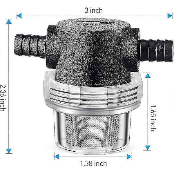 Vesipumpun siivilä, 3/8 tuuman letkuliitinlinjassa oleva siivilä kierrettävä putkiruiskun suodatin vesipumpulle 12v Dc 80psi asuntovaunuun [db]