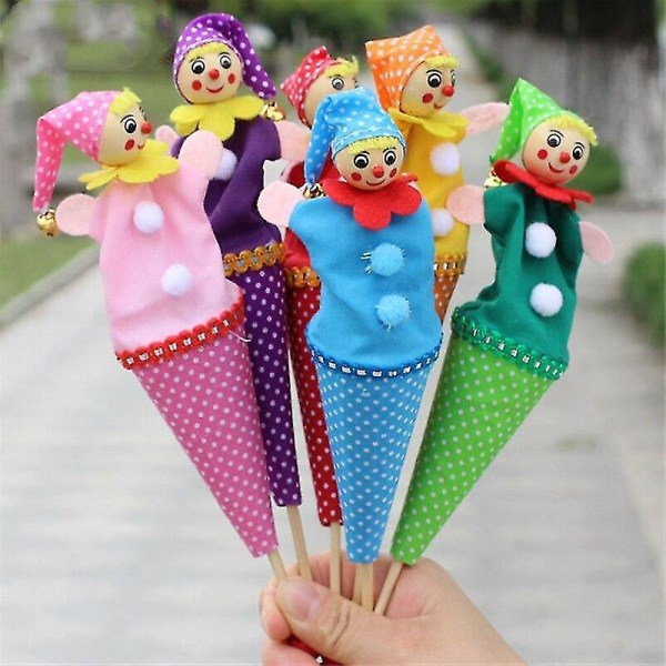 6 stk. Retractable Smiling Clown Toy Doll Morsom Teleskopisk Hide & Seek Play  Stick Plush Doll Toy db