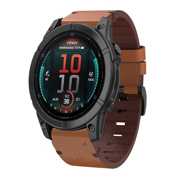 Lærreim til Garmin Fenix 8 MIP 51mm [db] Brown