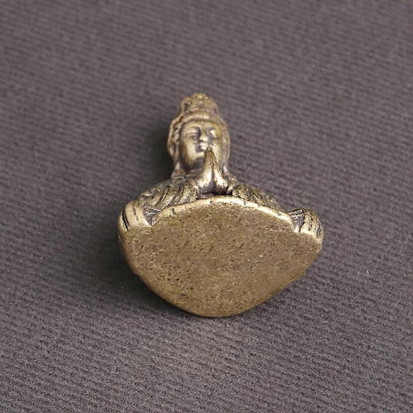 Skrivebords Buddha Statue Pynt til Kontor Messing Hjemmepynt[DB]
