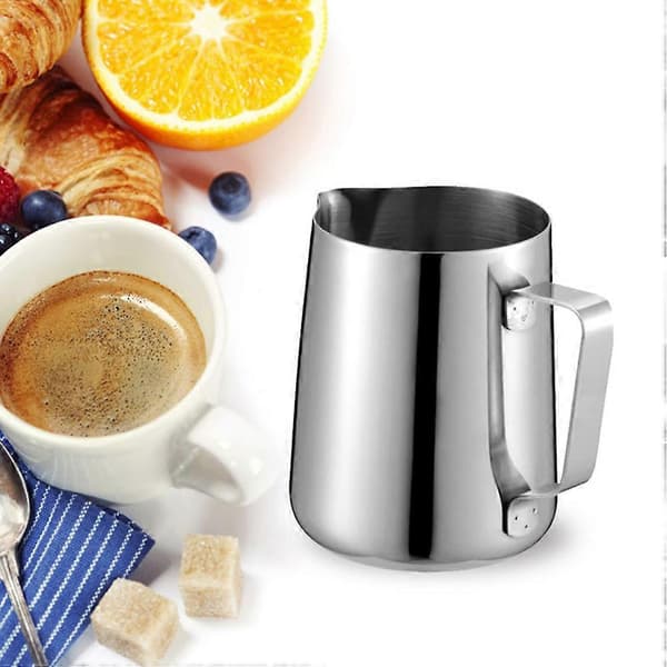 Trekk Blomst Melkekopp Rustfritt Stål Kaffekanne for 1 stk Sølv[DB]