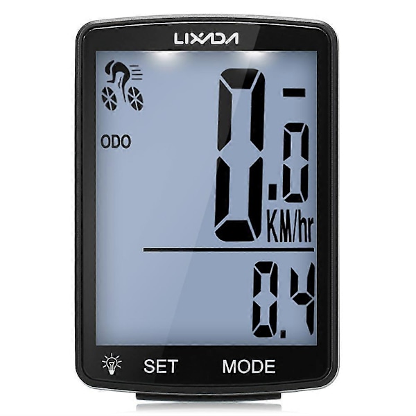 Trådløs cykelcomputer Multifunktionel LCD-skærm Cykelcomputer Mountainbike Speedometer Odometer IPX6 Vandafvisende Cykling [DB] Black Shell White Backlight