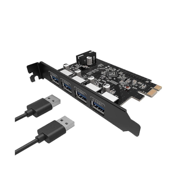 Pci-e til Usb3.0 Adapterkort 4 Port Usb3.0 High-speed Udvidelseskort Desktop Computer Splitter