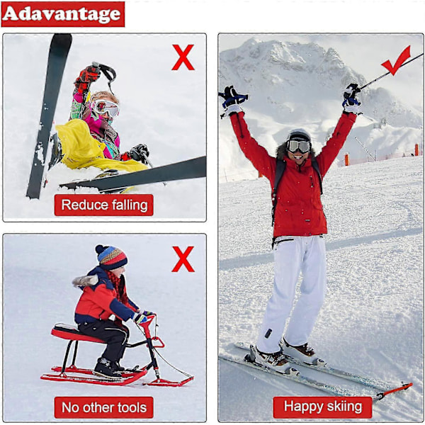 4-delt Ski Tip Connector Trainer Ski Træningshjælp Ski Wedge Hjælpemidler Til Begyndere Ski Træning, Variou [db]