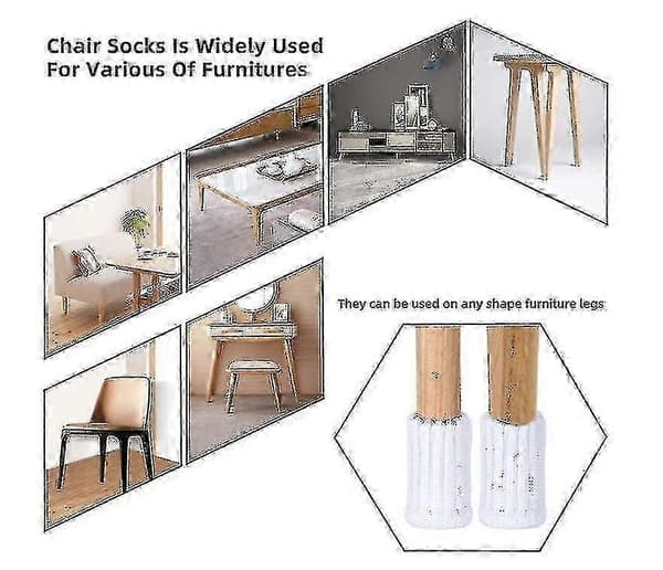 24-pack Stolsbensskydd Stickade Möbelstrumpor P20211224370 [db] White