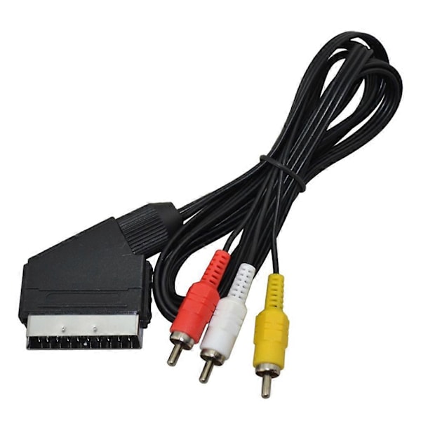 1.8M/6FT Scart-kabel til 3 RCA AV TV-video for NES-konsoll RGB-linje Scart til 3 RCA videokabler erstatning [DB]