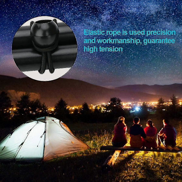 20 stk. Elastiksnor, elastiksnor med kugle, presenningssnor, justerbare elastikstropper til telt, camping [DB]