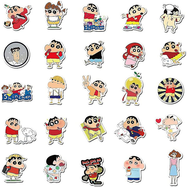 50 kpl Anime Crayon Shin-chan -tarroja kannettaville tietokoneille, vesipulloille, rullalaudoille, matkalaukuille, sarjakuva-tarrat {db}