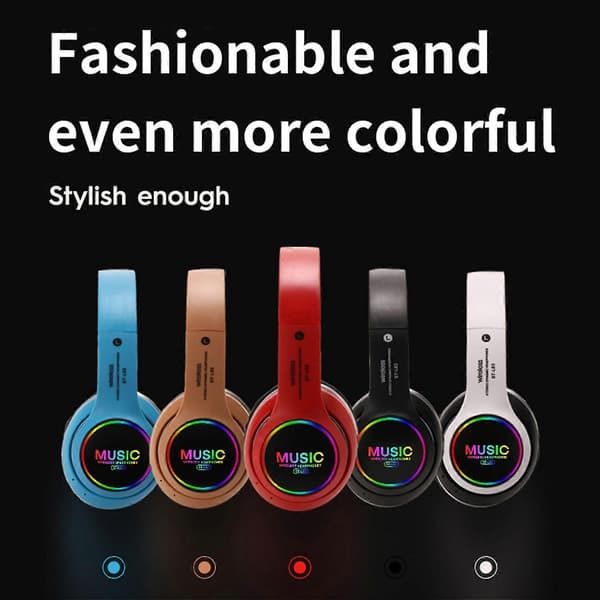 ST-L63 Foldbart trådløst Bluetooth 5.0 stereoheadset med mikrofon og LED-lys[DB] Golden