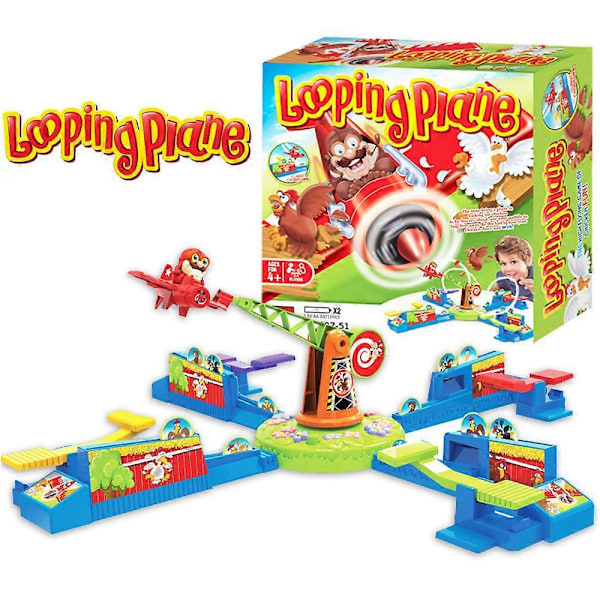 Looping Louie Pyörivä Lentokone Kananvarastuspeli Vanhemman ja Lapsen Vuorovaikutus Taistelu Puzzle Lautapeli Juhlat Lasten Lelut {DB} A3