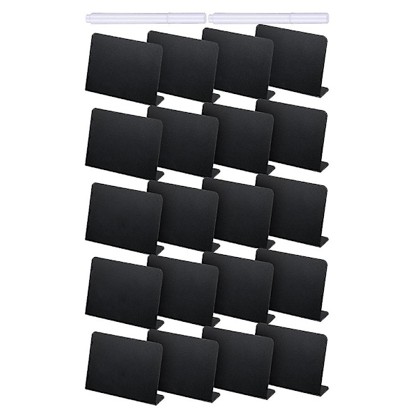 20 stk. 4 x 3 tommer Mini Tavle Bordskilt Tavle Buffet Tags Mad Etiket til Fest Tabldb Black