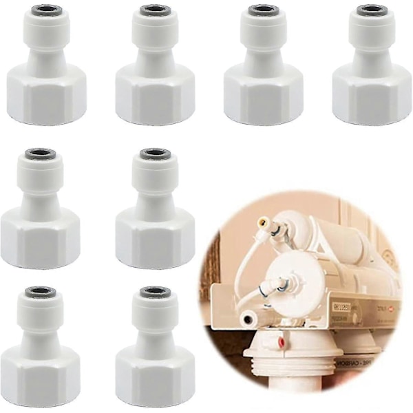 8 Stykker Renseren Adapter Vannfilter Kobling - Tilførselsslange Tilkobling 1/2\" Gjenget Beslag Conv [db]