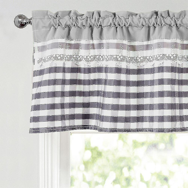 Kök Gardiner Dekoration Fönstergardin Lyxig Café Valance Topper Draperier db Light Grey 74cmx61cm