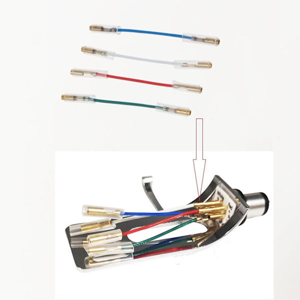 4 stk./sæt Universal Sølv Ledninger Hovedledning Kabel Til 1,2-1,3 mm Pins Pladespiller Phono Hovedskal Tonearm [DB]