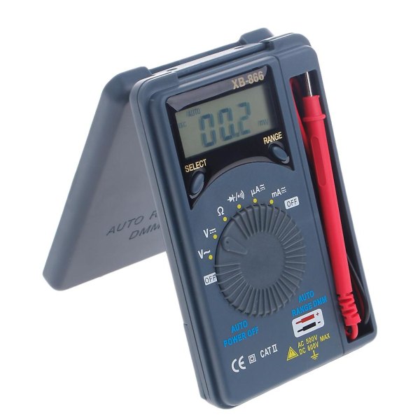 Xb866 Mini Auto Range LCD-jännitteenmittauslaite Tester Tool Ac/dc Pocket Digitaalinen Multimetri [DB]