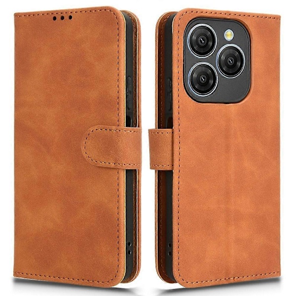 DB Nahkakotelo Blackview Shark 9 5G -puhelimelle, ihoa myötäilevä, pudotussuoja, lompakkomallinen läppäkotelo Multicolor Brown