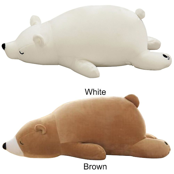 Isbjörn gosedjur för barn, Kawaii plyschleksaker plyschvalp grejer för småbarn söt mjuk DB White 76cm