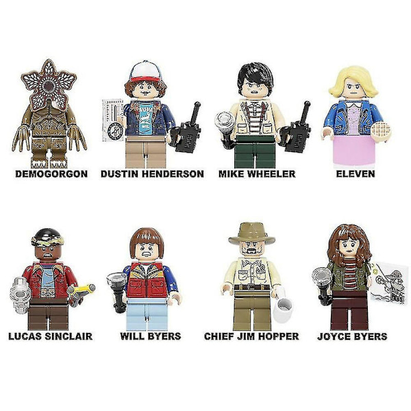 8 kpl Stranger Things -sarjan koottavat rakennuspalikat Lelusarja Minihahmot Malli Lasten lahja Db