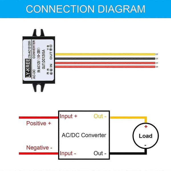 AC-DC Strömomvandlare AC 12V (10-28V) till DC 12V Nedtransformator Modul Spänningsregulator AC [DB]