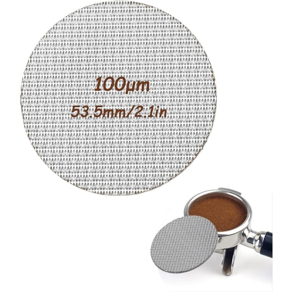 Kaffepuckfilterskärm: 100m Återanvändbart filter i rostfritt stål för espressomaskiner