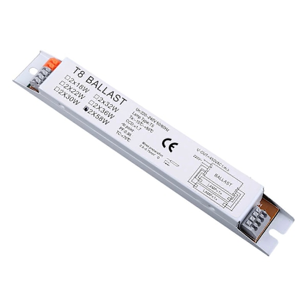 Hög Ballastfaktor Ballast 2x18/30/58W Elektronisk Fluorescerande Lamp Ballast [DB] 58W