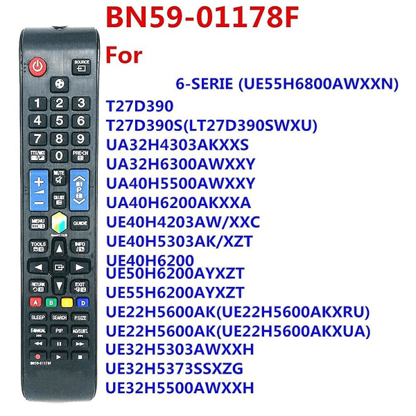 Bn59-01178f fjärrkontroll för Ua60h6300aw/ua55h6800aw ersättningsfjärrkontroll [DB] black