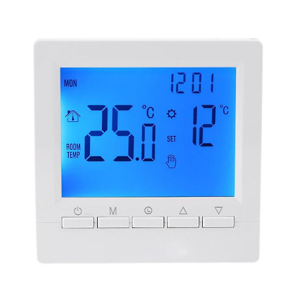 Hushålls termostat Smart med bakgrundsbelyst LCD stor skärm vägg rum värme temperaturregulator Hushållsprodukter [DB] Black