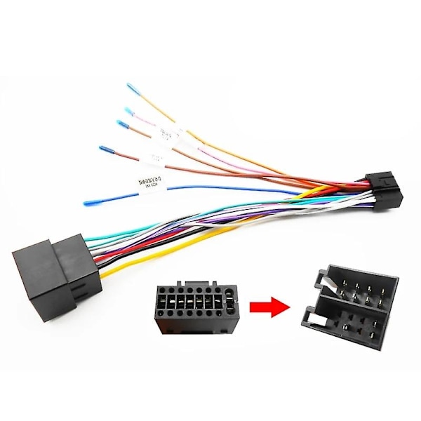 16-pin til ISO kabeladapter ledningsnet universelt tilbehør ledning til 2 din radio bil android hovedenhed [DB] cable
