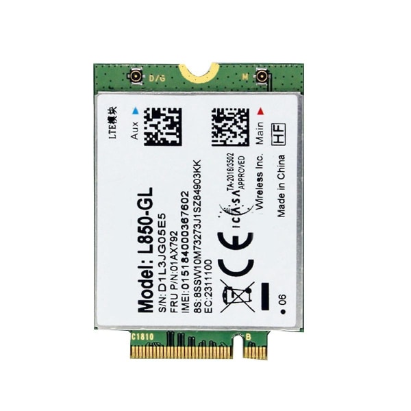 L850 Wifi-kort 01ax792 Ngff M.2-modul for T580 X280 L580 T480s T480 P52s