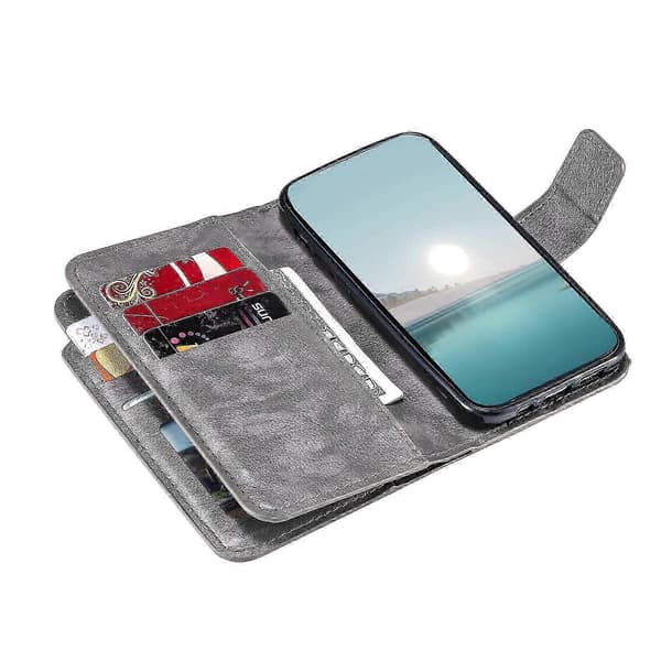 9-korts Plånböcker Läderfodral För Samsung Galaxy A56 5g [DB] Grey
