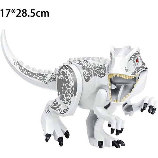 Dinosaurus Rakennuspalikka Lelut, Tyrannosaurus Dinosaurus Modulaarinen Rakennuslelu Jurassic Lelut T-rex Raptor Hahmo Lahja 3-12-vuotiaille Lapsille Db White