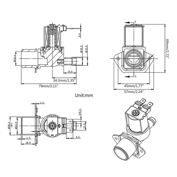 Vand Magnetventil Til Ventil 220v/12v/24v Luft Vand- Indløb Vaskemaskine Til Ventil DB 220V