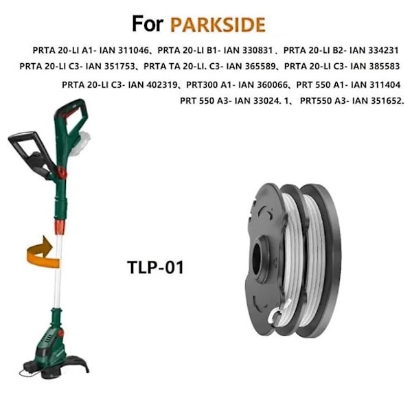6 st för Parkside gräsklippare trådspolar reservdel grästrimmerspolar, tlp-01 [DB] Multicolor 6pcs