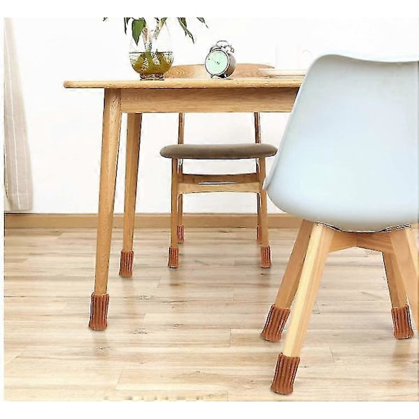 16 st Stolsbensskydd Stickade Möbelstrumpor [DB] Brown