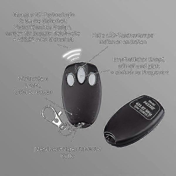 2-pack Ersättningshandhållna Chamberlain Liftmaster Motorlift Garagedörrsändare 94335e | 84335e | Ml700 | Ml500 | Ml850 | Merlin + C945 | C8 db