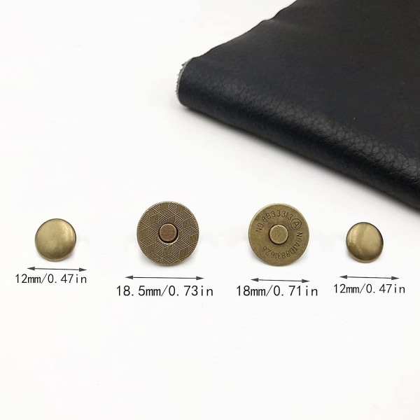 40 Pieces Magnetic Buttons, 18mm Magnetic Press Studs